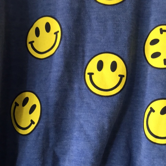 Smiley faces cotton poly relaxed crop sweatshirt - Picture 3 of 6